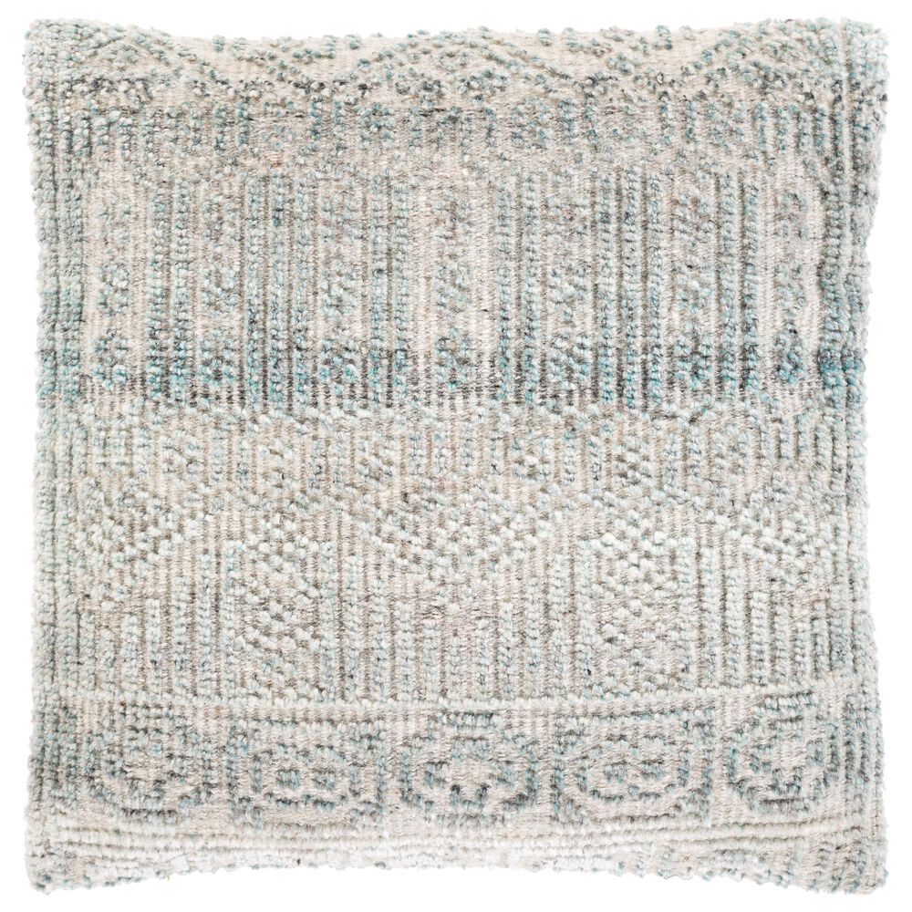 Surya Nobility 22" x 22" Pillow in Pale Blue, Charcoal, White and Wheat, , large