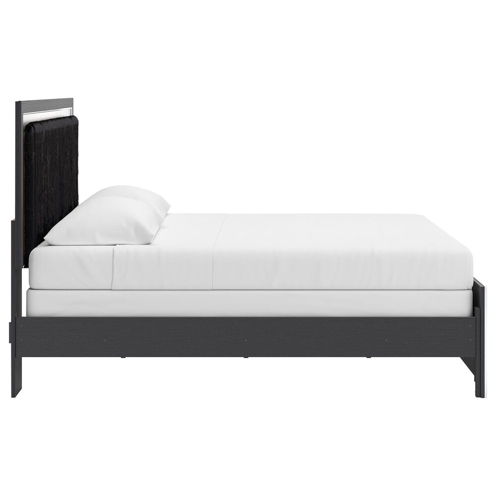 Ashley Zuraleus King Upholstered Panel Bed with Two Nightstands in Matte Black, , large