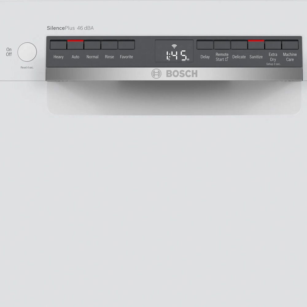 Bosch 300 Series 18" Built-In Smart Dishwasher with 5 Wash Cycles in White, , large