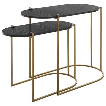 Uttermost Aztex 2-Piece Nesting Table Set in Antique Brass, , large