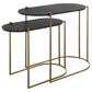 Uttermost Aztex 2-Piece Nesting Table Set in Antique Brass, , large