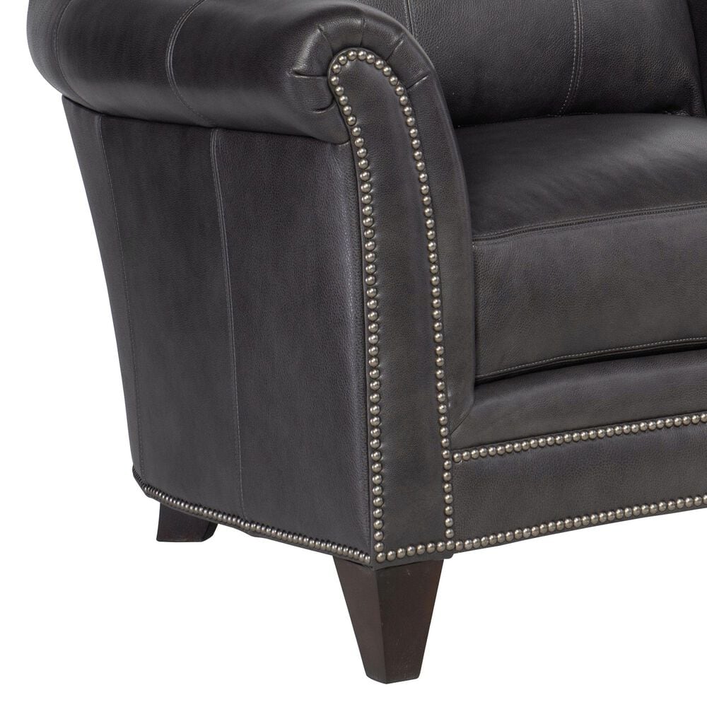 Bradington-Young Richardson Leather Arm Chair in Charcoal, , large