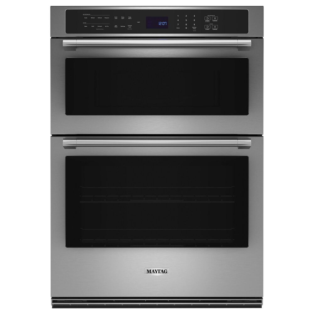 Maytag 4-Piece Kitchen Package with 36&quot; French Door Refrigerator and Wall Oven Microwave in Stainless Steel, , large