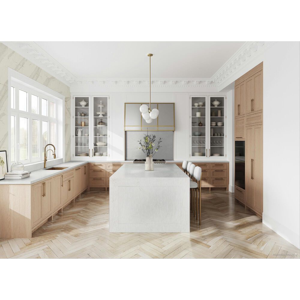 Cambria Luxury Delgatie 3cm Quartz Countertop in White and Beige, , large