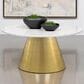 COAST Avon Round Coffee Table in White Marble and Brushed Gold, , large