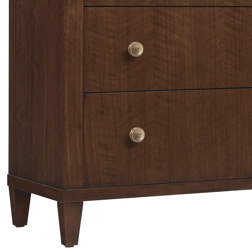 Hooker Furniture Archives 6-Drawer Dresser with Mirror in Classic Walnut and Satin Brass, , large