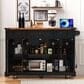 HOMLUX 53" Kitchen Island with Two Tempered Glass Cabinet Door in Black, , large