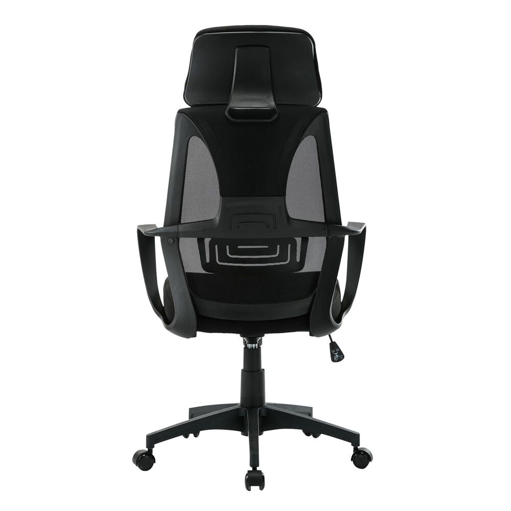 New Era Holding Group LTD Mesh Desk Chair with Headrest in Black, , large