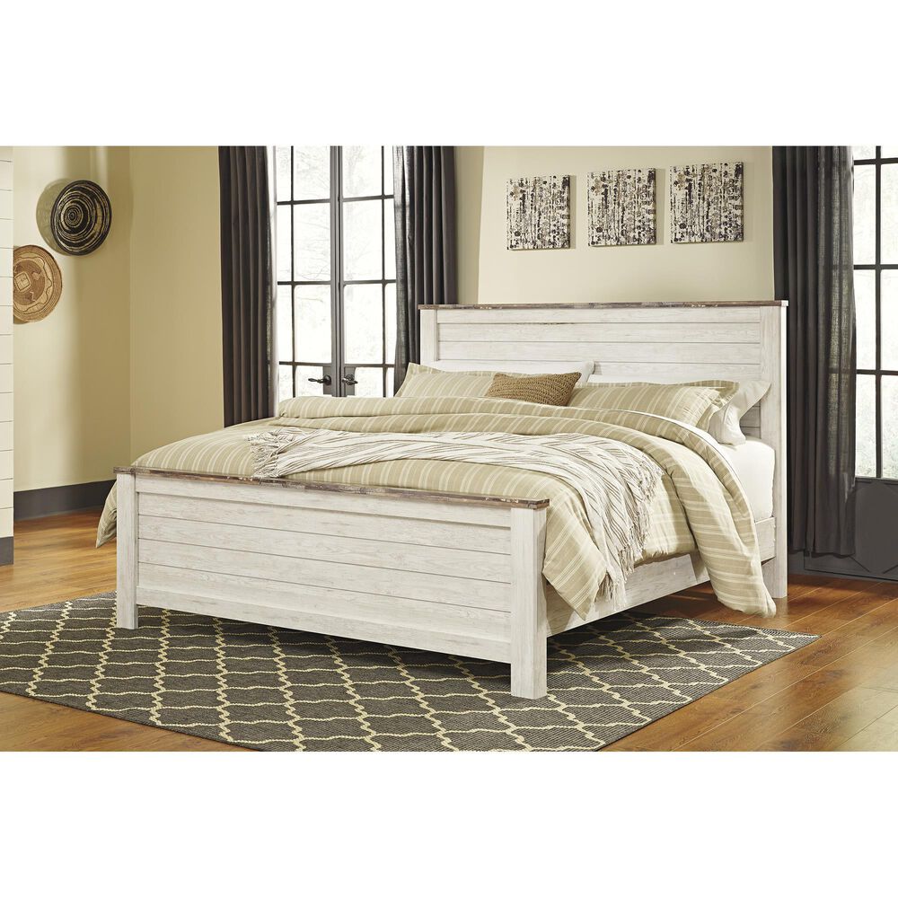 Ashley Willowton 5-Piece King Bedroom Set in Whitewash, , large
