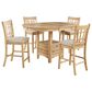 Pacific Landing Lavon 5-Piece Oval Counter Height Dining Set in Light Oak, , large
