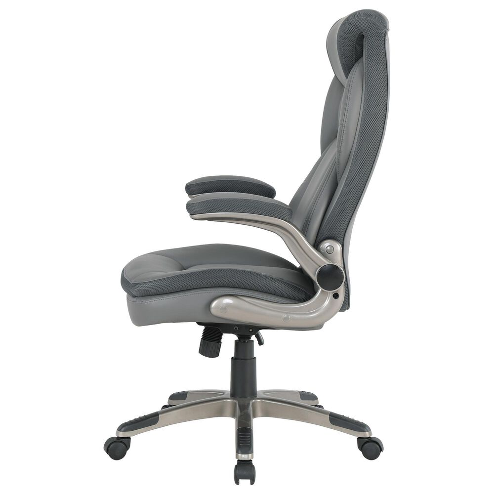 Valor Living Executive Chair with Charcoal Grey Upholstery in Titanium, , large