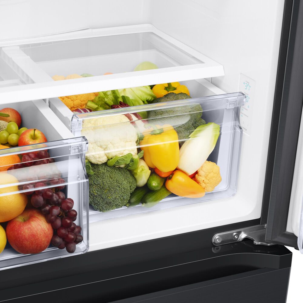 Samsung 17.5 Cu. Ft. 3-Door French Door Refrigerator in Black Caviar Matt, , large