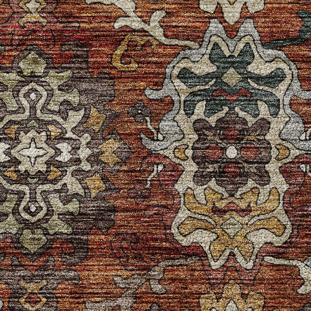 Dalyn Rug Company Silk Road Paprika, Chocolate, Ivory, Gold, Copper, Blue, Teal and Mocha 3&#39; x 5&#39; Area Rug, , large