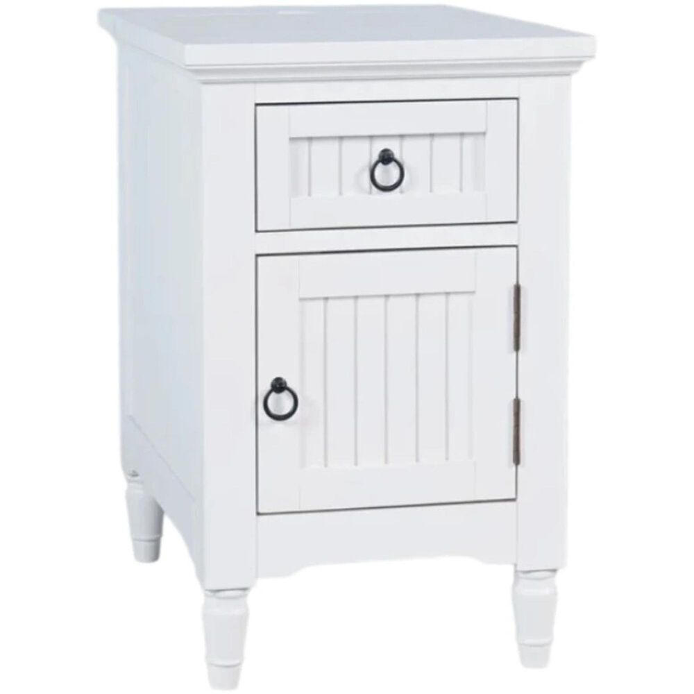 Waltham Westport Power Chairside Table in White, , large