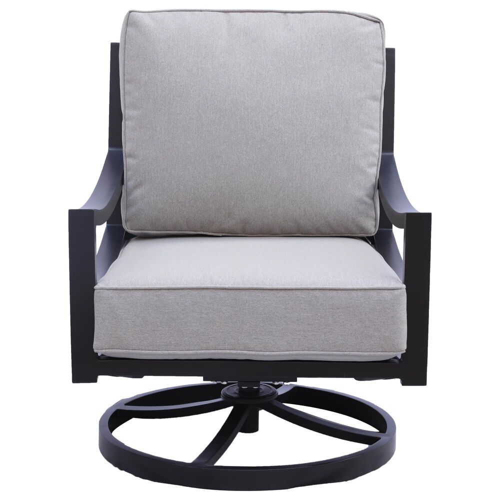 GatherCraft Hudson Patio Club Swivel Chair with Cushion in Mystic Sahara, , large