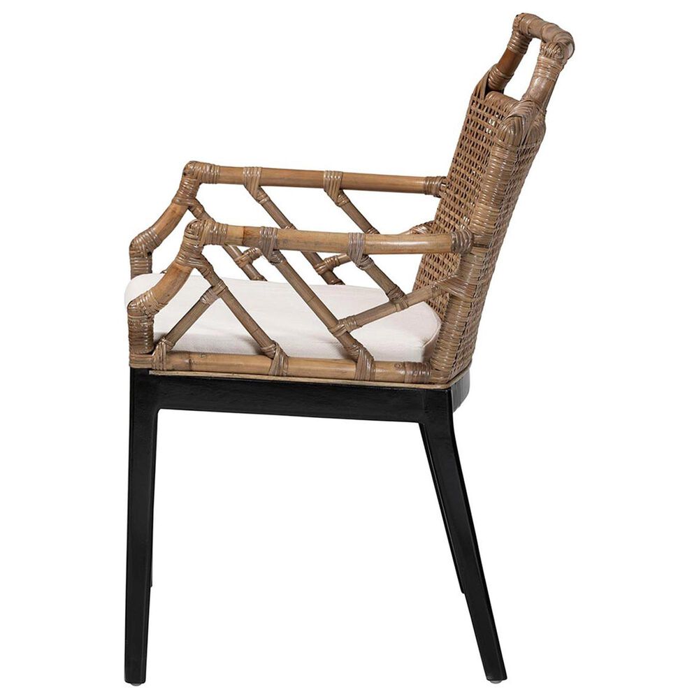 Baxton Studio Abiel Arm Chair in Grey Wash and Black, , large