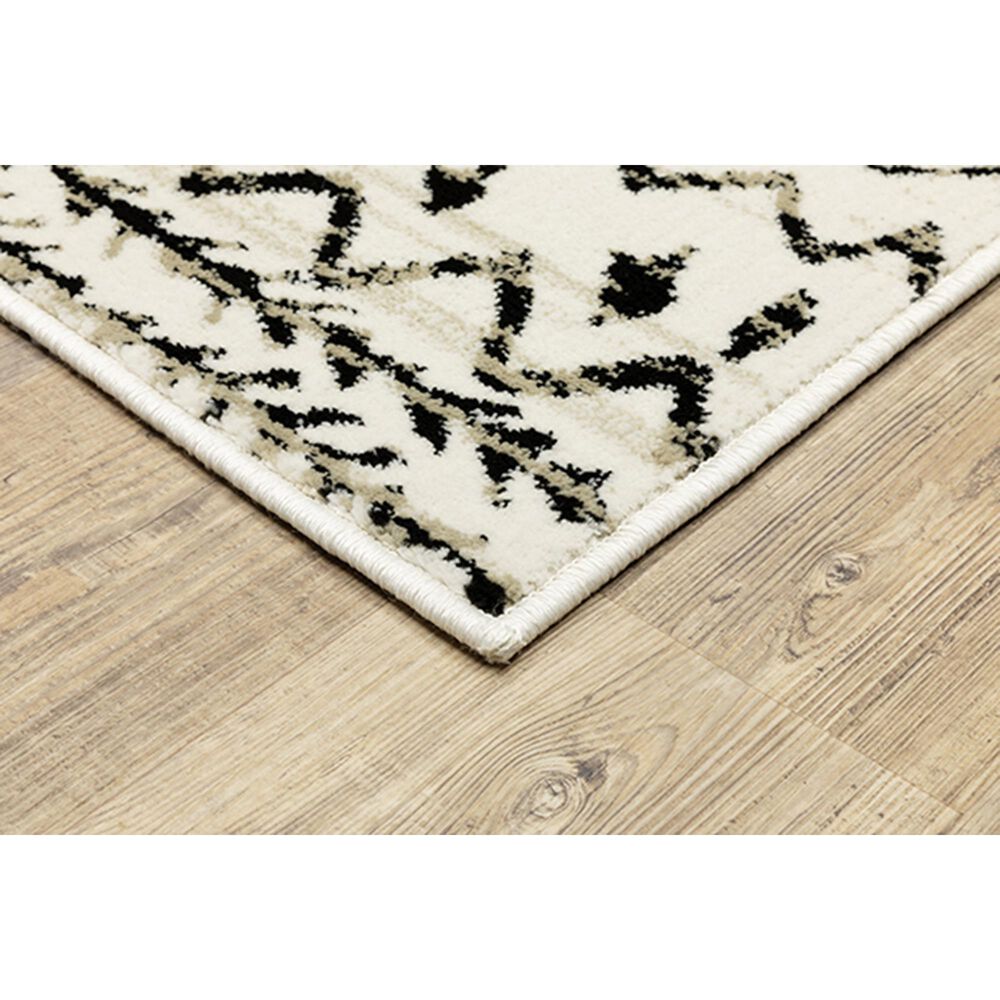 Oriental Weavers Georgia Tribal 8826E 7&#39;10&quot; x 10&#39;10&quot; Ivory and Black Area Rug, , large