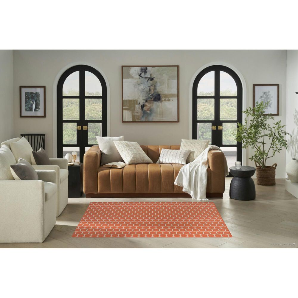 Nourison Twist Reversible 4&#39; x 6&#39; Coral Indoor/Outdoor Area Rug, , large