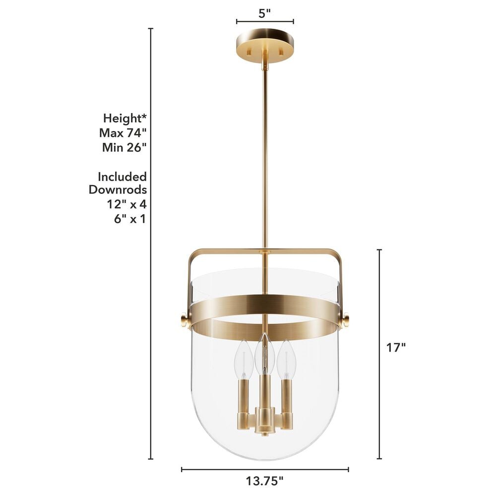 Hunter Karloff 13&quot; 3-Light Pendant in Alturas Gold, , large