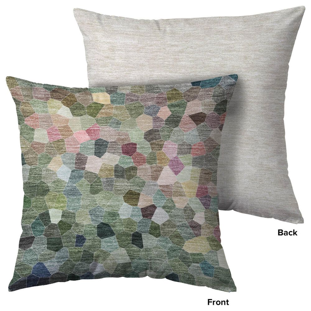 Dalyn Rug Company Kaleidoscope 22" Square Throw Pillow in Cactus, Olive, Plum, Pink, Teal, Purple and Brown, , large