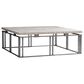 Bernhardt Riverton 48" Cocktail Table in Honed Bianco Travertine and Silver, , large