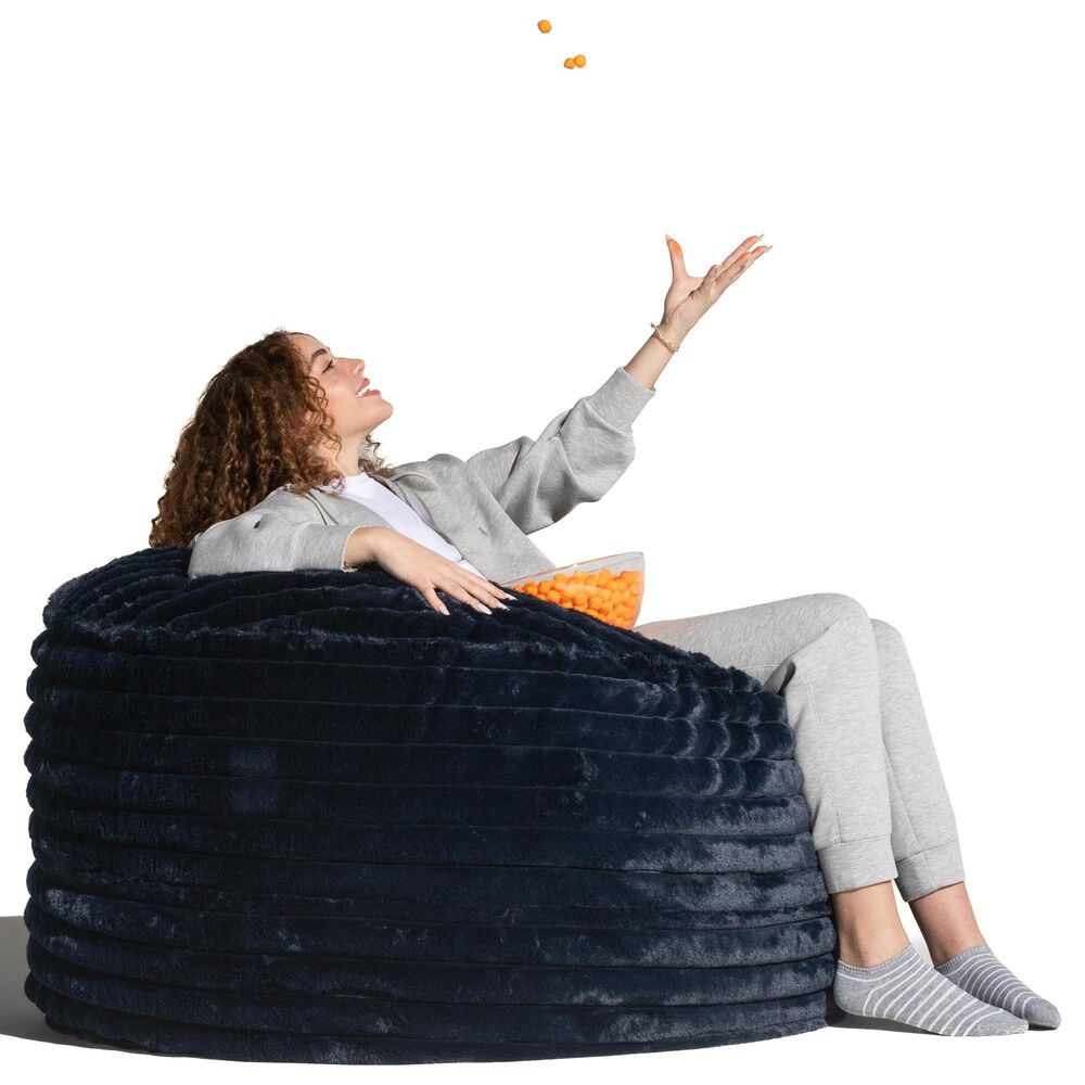 Jaxx Saxx 4&#39; Plush Bean Bag Chair in Midnight Blue, , large
