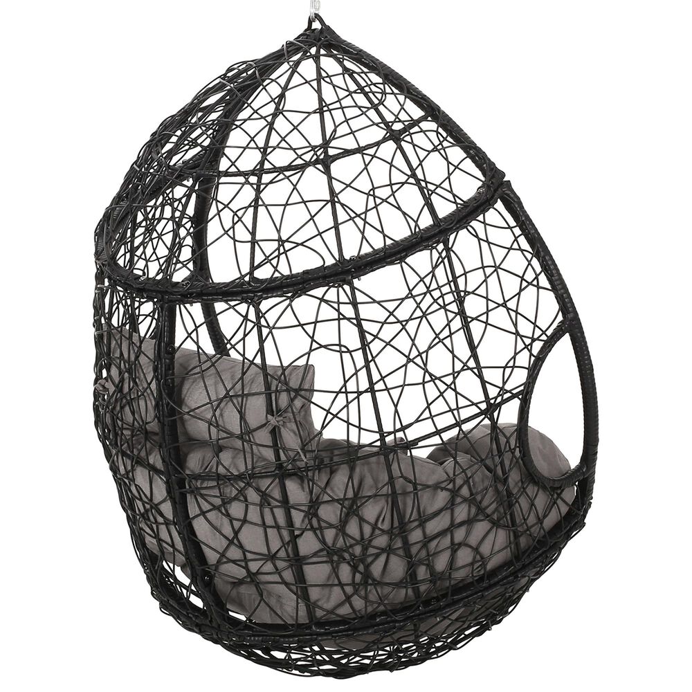 Hearth and Haven Castaic Outdoor Hanging Chair with Cushions in Light Gray, , large