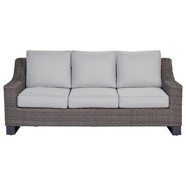 Slate and Company Addison Stationary Patio Sofa in Ross Nickel, , large