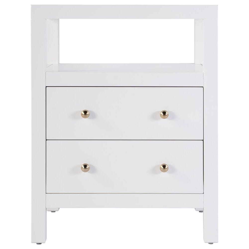 Butler Specialty Company Nora 2 Drawer Nightstand with Open Shelf in Smooth White, , large