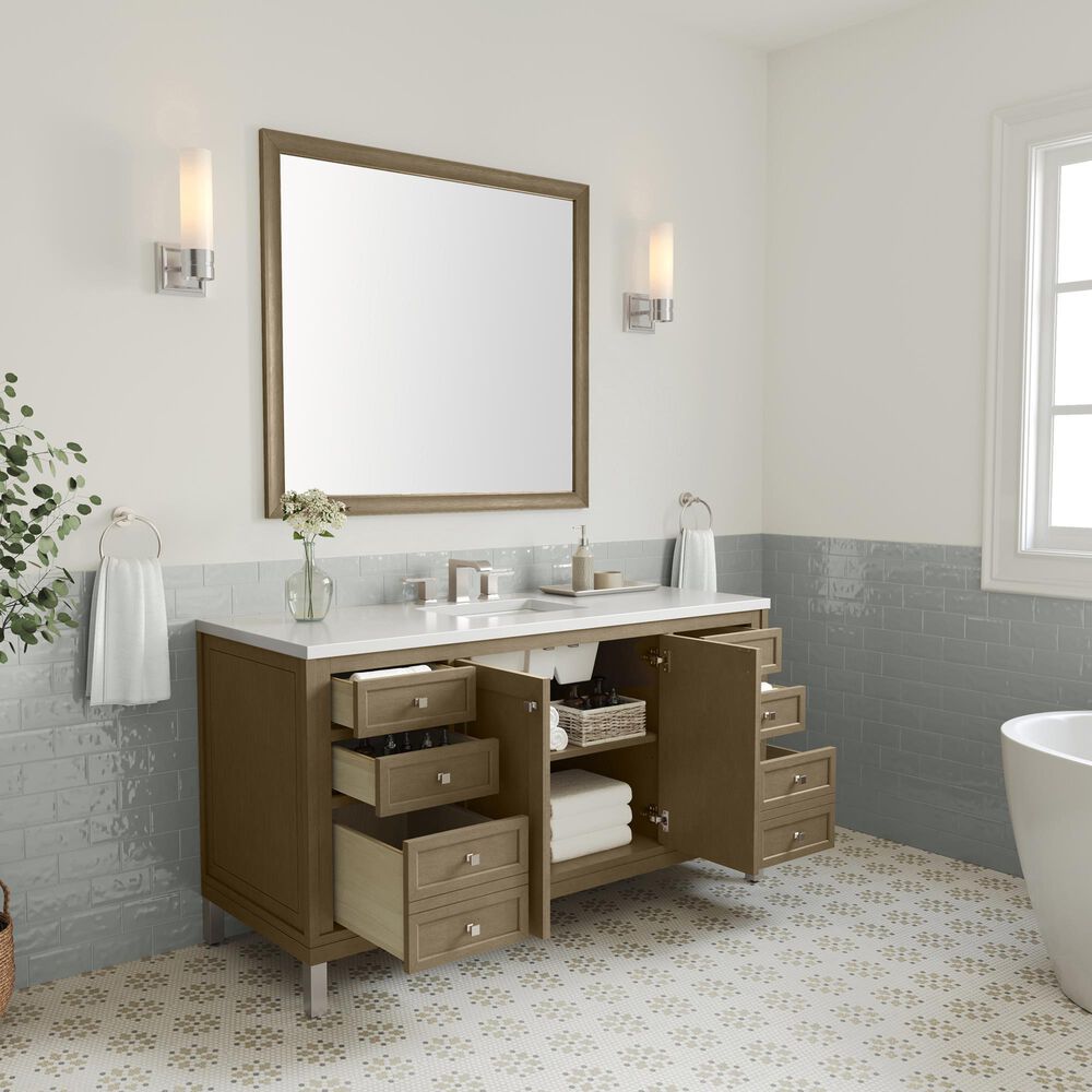 James Martin Vanities Chicago 60" Double Bathroom Vanity Cabinet in Walnut Whisper, , large