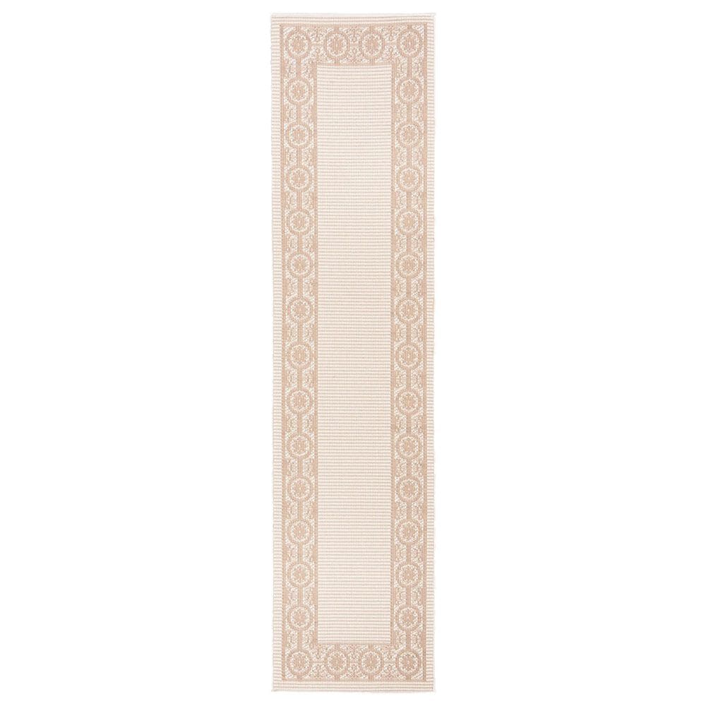 Safavieh Bermuda Floral 2" x 8" Ivory and Beige Indoor/Outdoor Area Performance Rug, , large