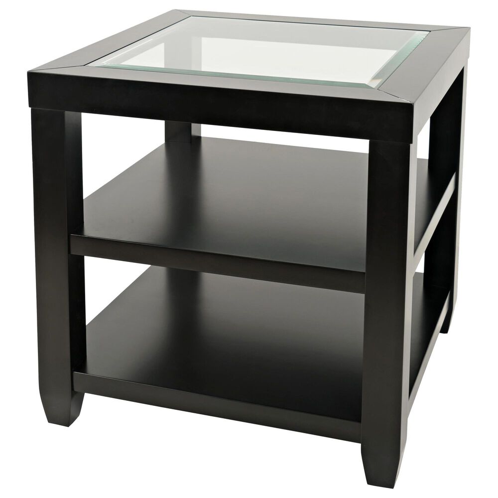 Waltham Urban Icon Square End Table in Polished Black, , large