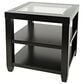 Waltham Urban Icon Square End Table in Polished Black, , large