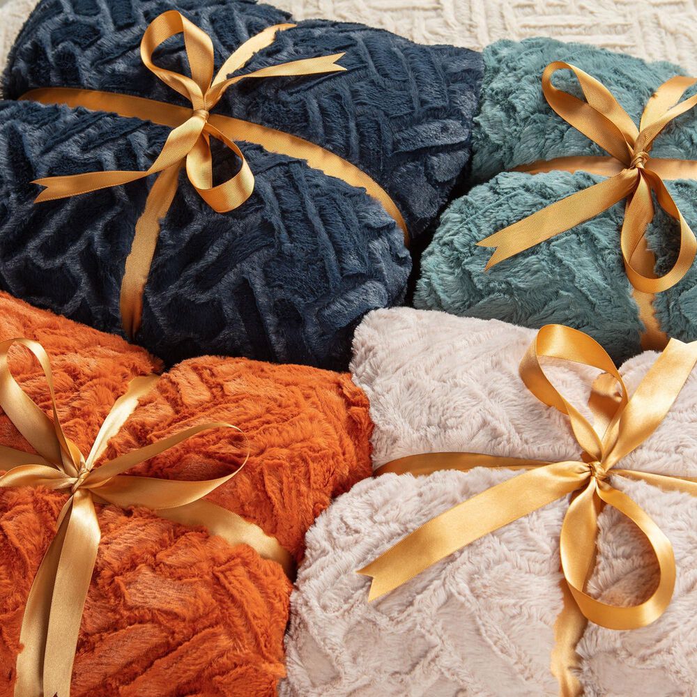50&quot; x 65&quot; Cloud Faux Fur Throw Blanket in Orange, , large