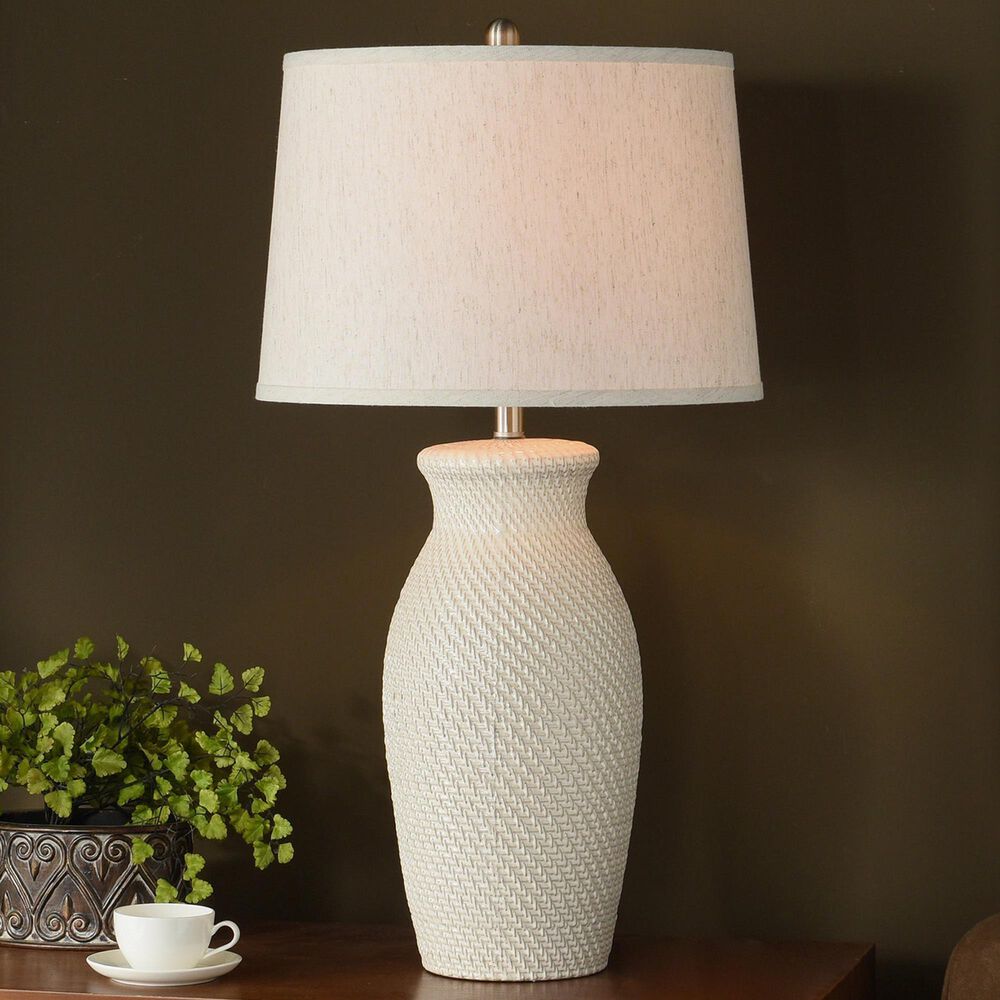 Flair Industries 32&quot; Ceramic Table Lamp in Novac Cream, , large