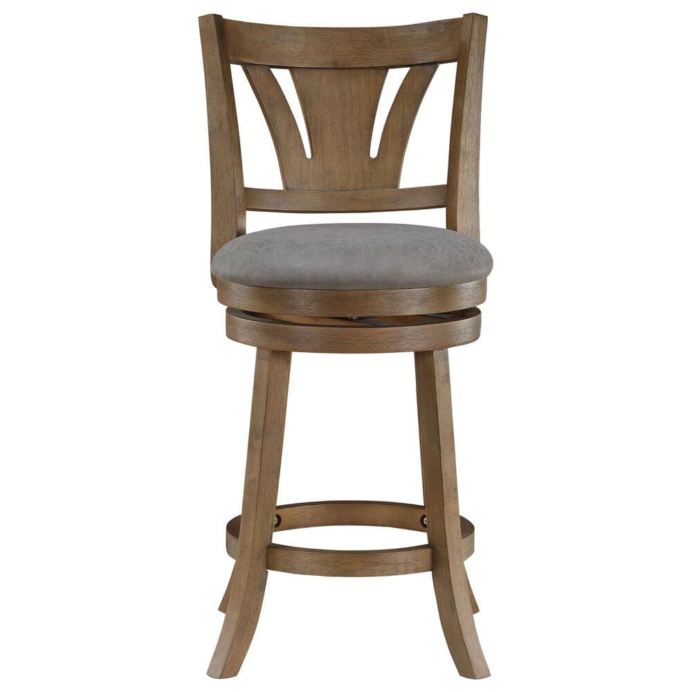 Office Star Products Miller Swivel Counter Stool with Dove Cushion Seat in Medium Oak, , large