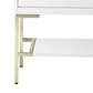 James Martin Mantova 35.4" Single Bathroom Vanity in Glossy White and Champagne Brass with 2 cm Charcoal Black Resin Countertop and Rectangular Sink, , large