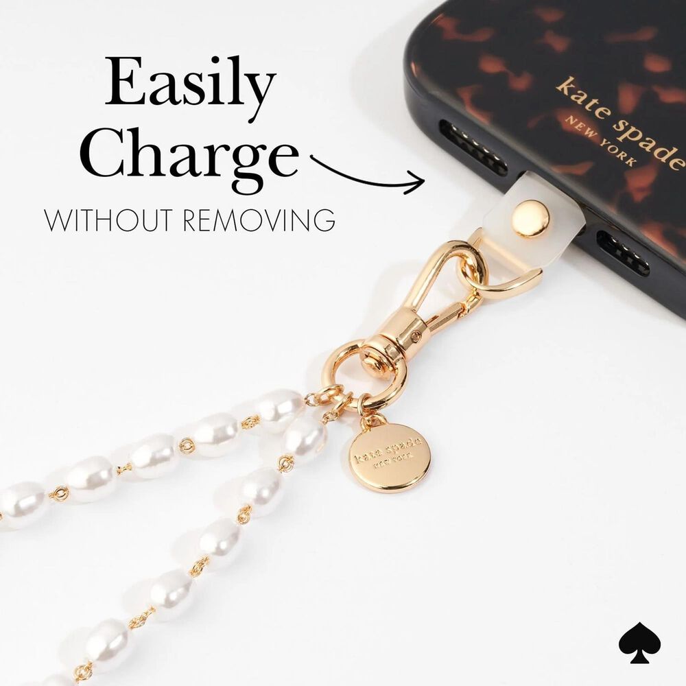 Kate Spade Phone Charm in Sea Pearl, , large