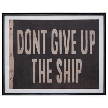 Creative Coop Shoreline 32" x 40" Vintage Flag Wall Art in Black and White, , large