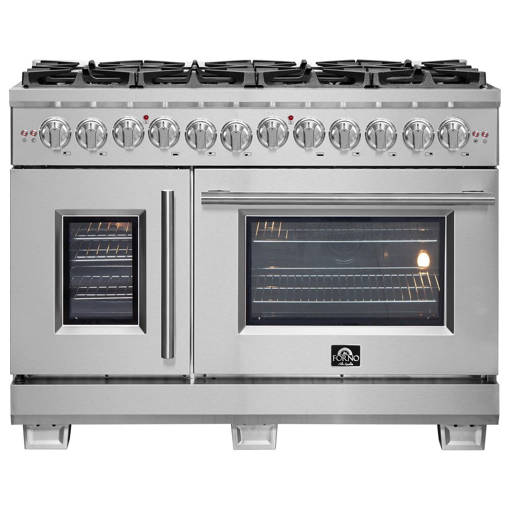 Forno Capriasca 48" Freestanding French Door Dual Fuel Range in Stainless Steel, , large