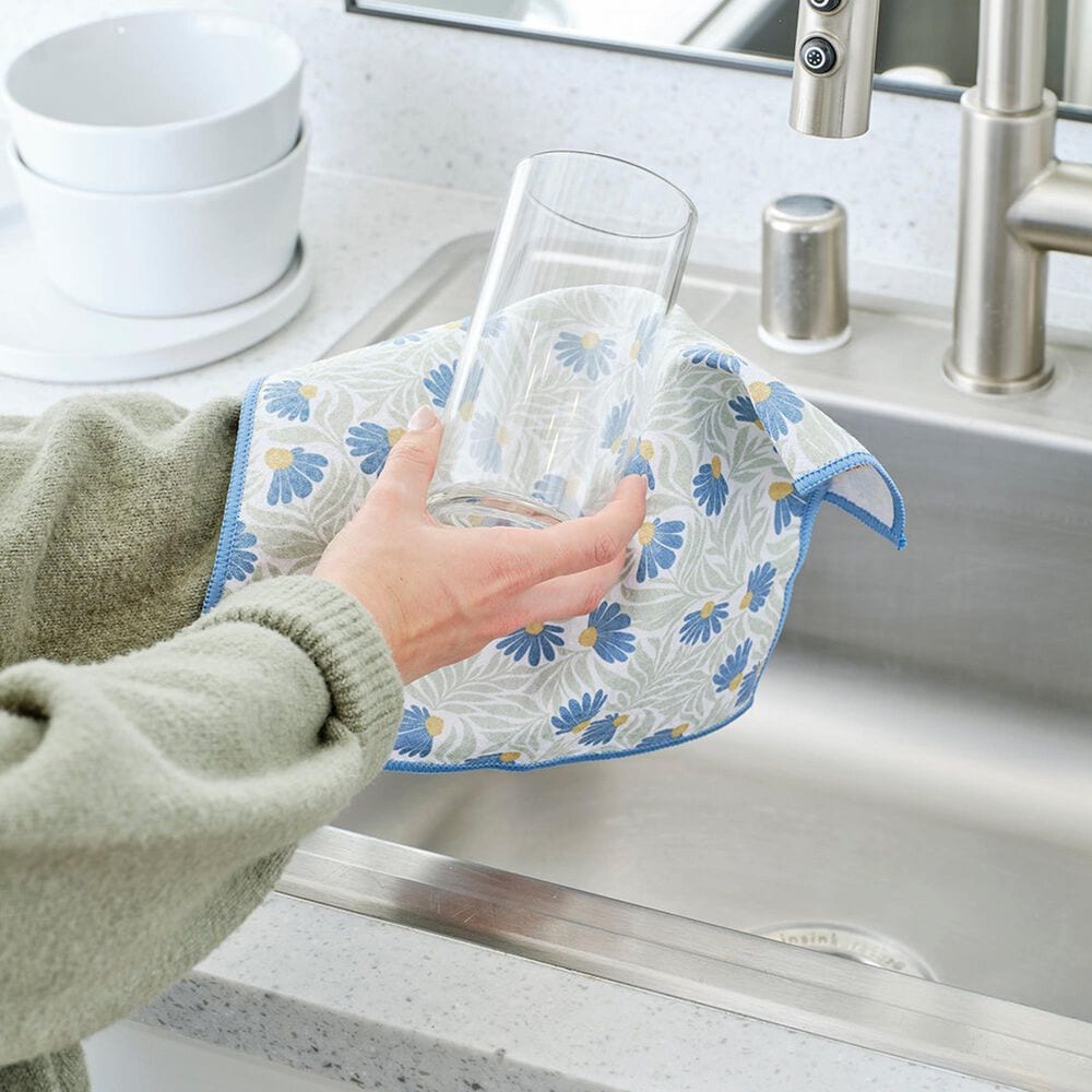 Werkshoppe Coneflower All Purpose Towel in Blue &#40;Set of 4&#41;, , large