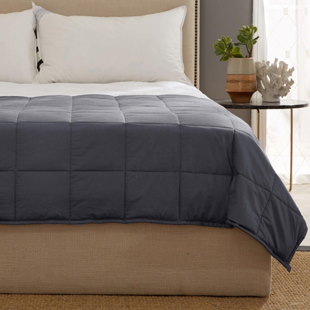 Trade Linker 48" x 72" 12 Lb. Weighted Blanket with Glass Beads in Charcoal Grey, , large