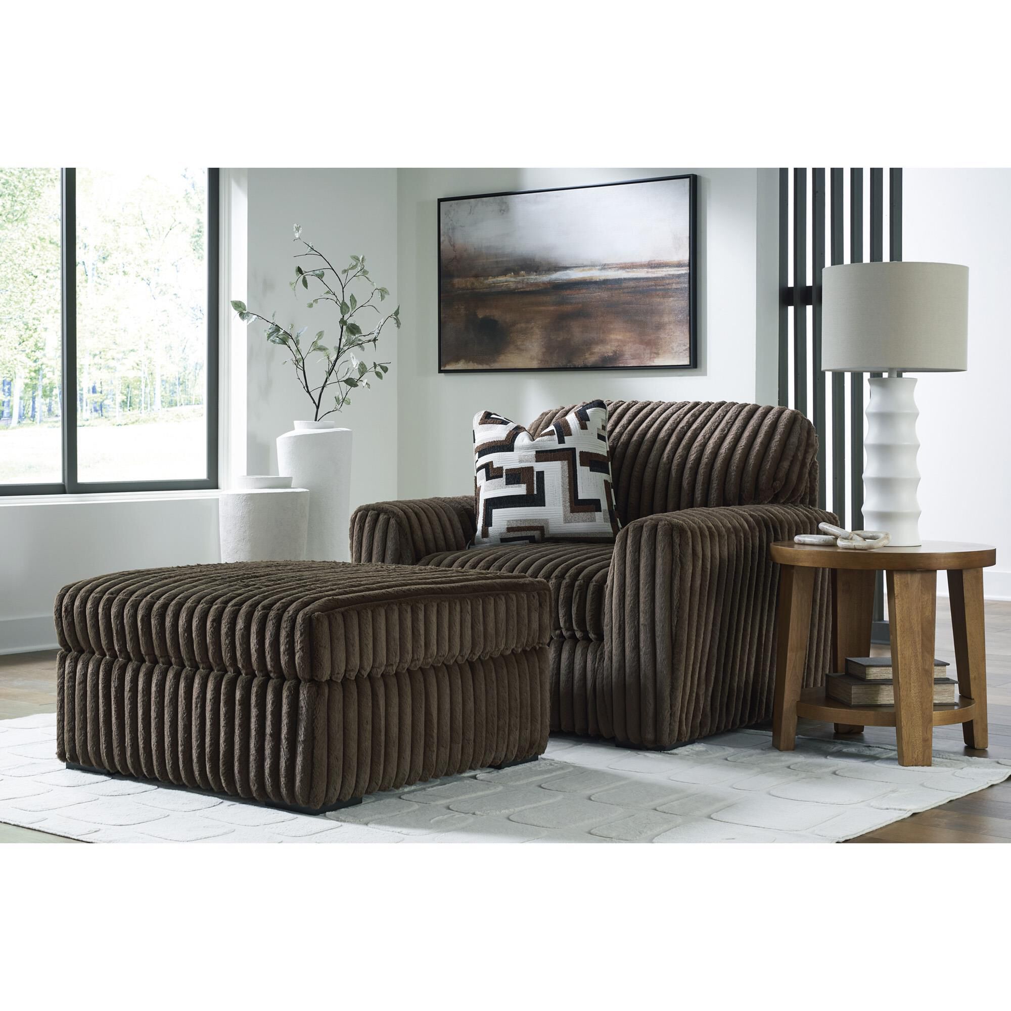 Ashley Midnight-Madness Oversized Accent Ottoman in Chocolate