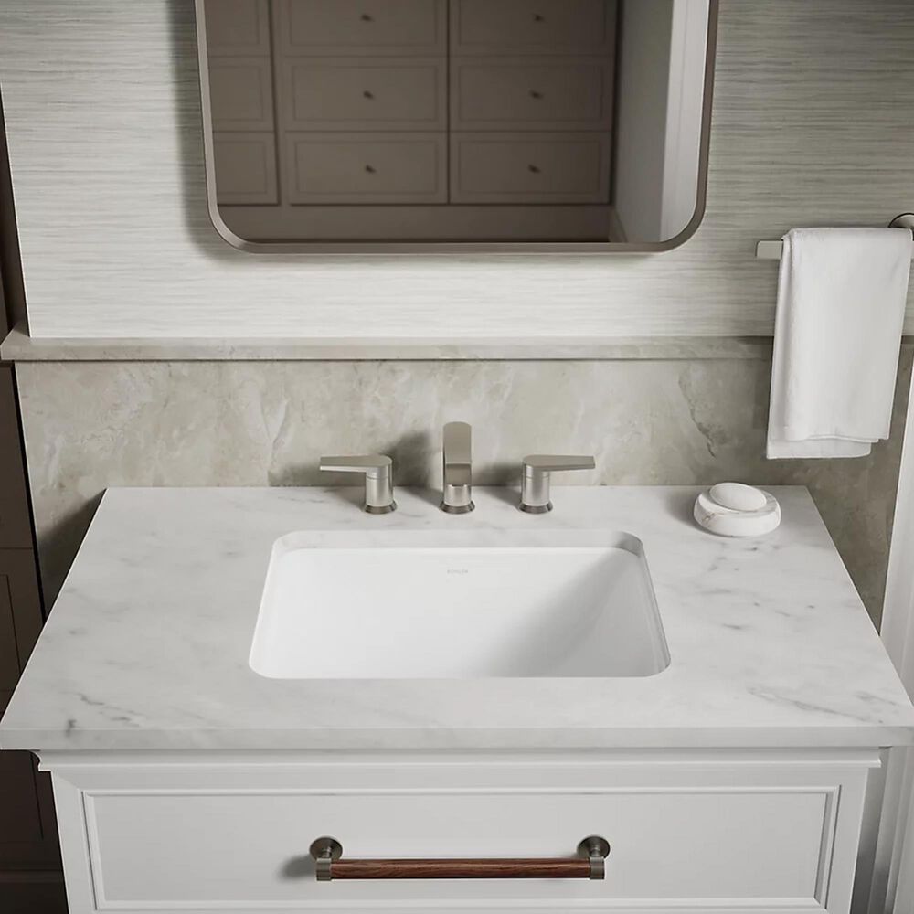 Kohler Caxton Rectangular Undermount Bathroom Sink in White, , large