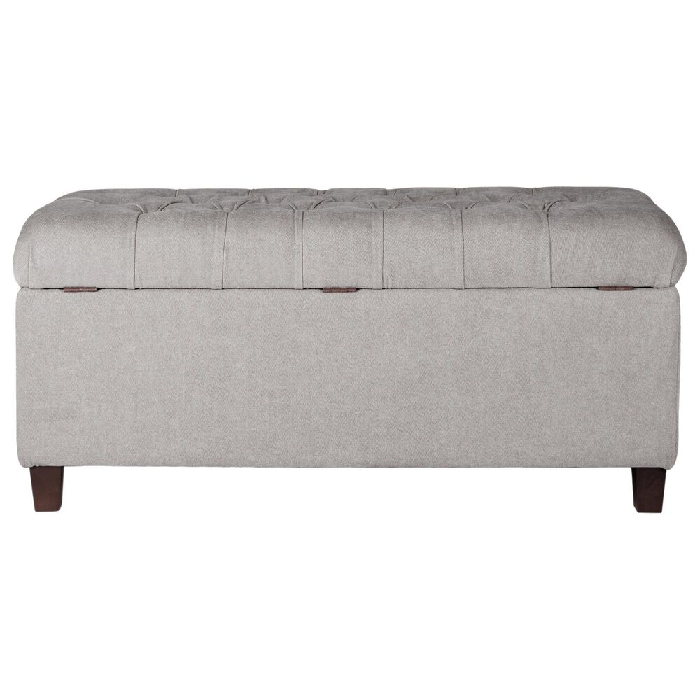 Kinfine Ainsley Storage Bench with Gray Cushion in Dark Walnut, , large