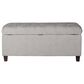 Kinfine Ainsley Storage Bench with Gray Cushion in Dark Walnut, , large