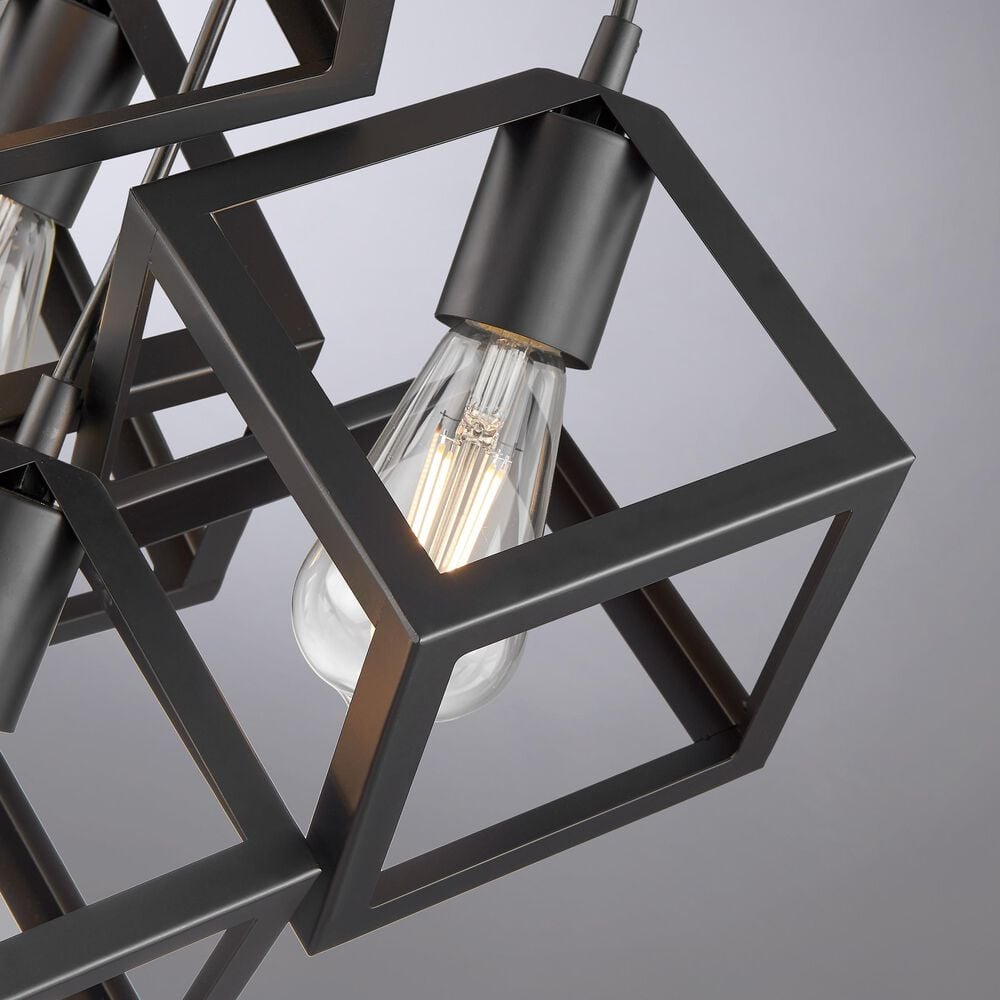 Lite Source Cuboid 6-Light Chandelier in Black, , large