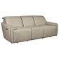 Superb Leather Power Motion Sofa with Power Headrest in Myrtle Light Grey, , large