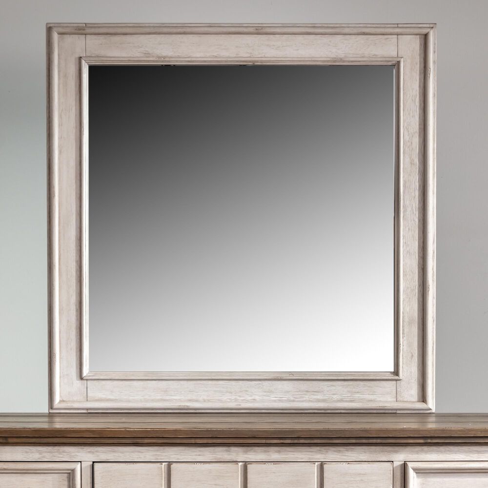 Liberty Furniture Heartland Landscape Mirror in Antique White, , large