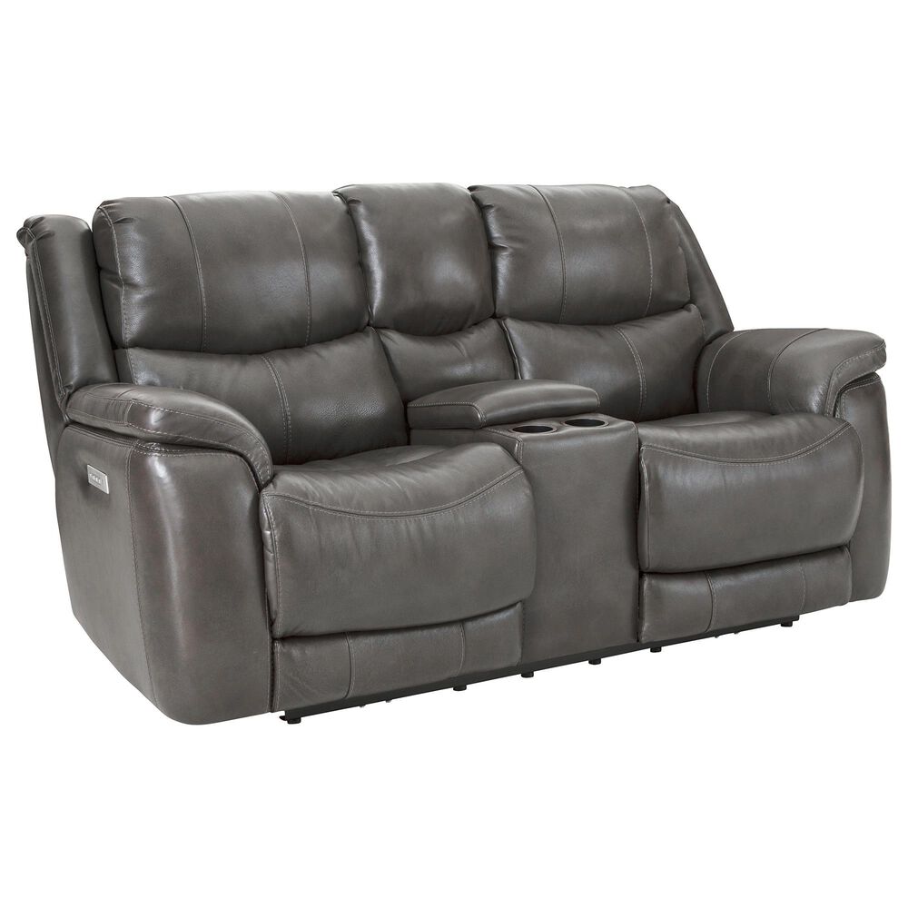Homestretch Custom Comfort Power Reclining Loveseat in Galaxy Gray, , large